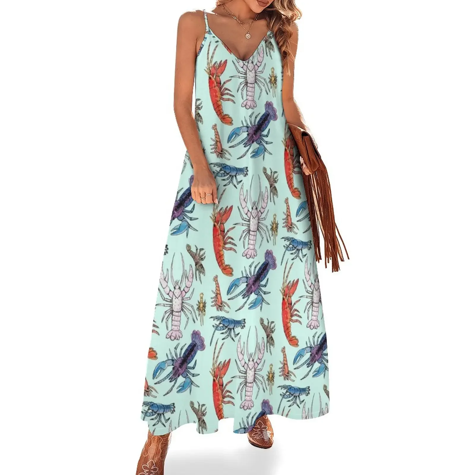 Colorful Aquatic Crayfish Species in Watercolor Sleeveless Dress Dresses for wedding party Woman fashion
Colorful Aquatic Crayfish Species in Watercolor Sleeveless Dress Dresses for wedding party Woman fashion