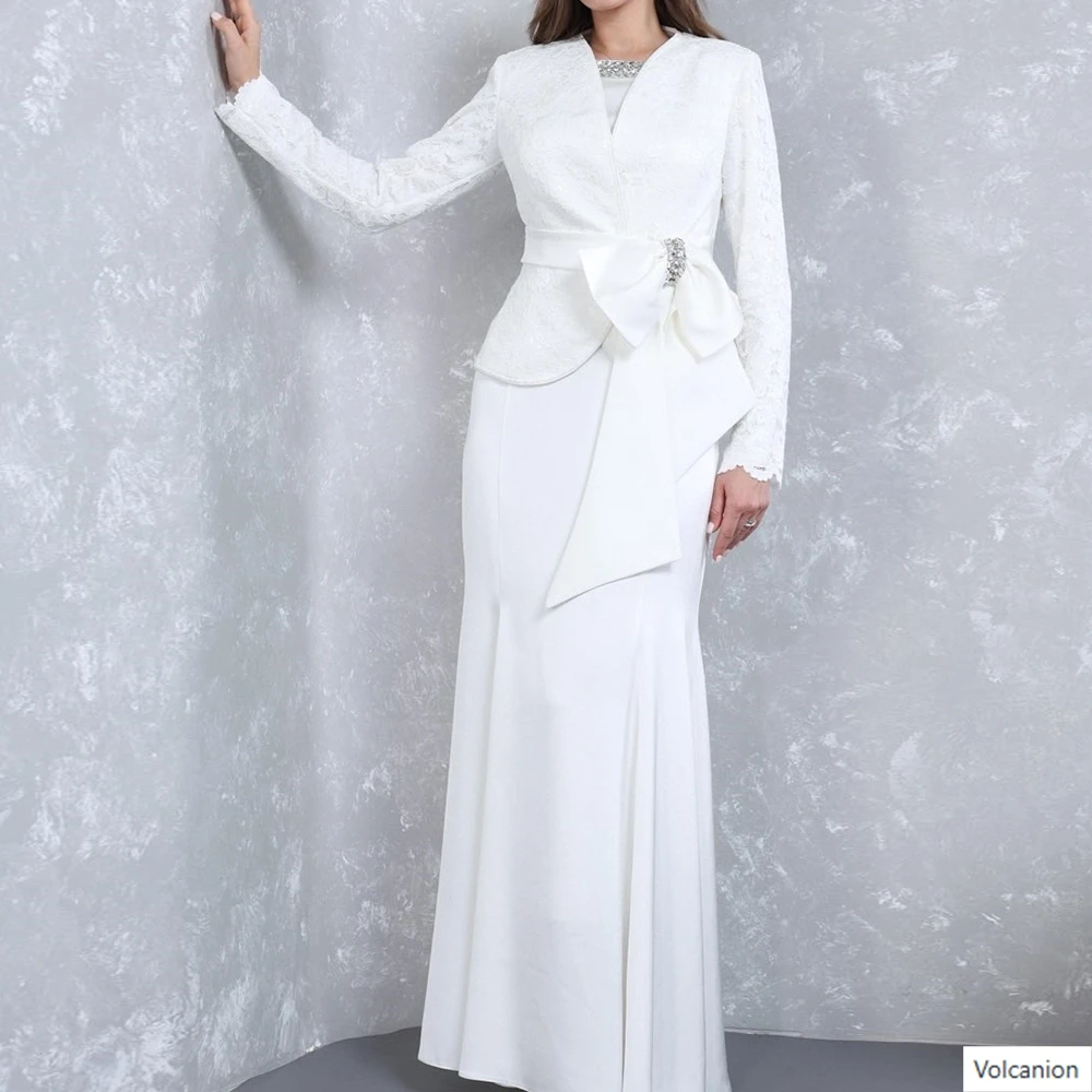Customized A-line Evening Dresses Floor-length Square Collar Full Sleeve Prom Gown Fashion Crystal Lace Simple Draped Party Gown
Customized A-line Evening Dresses Floor-length Square Collar Full Sleeve Prom Gown Fashion Crystal Lace Simple Draped Party Gown