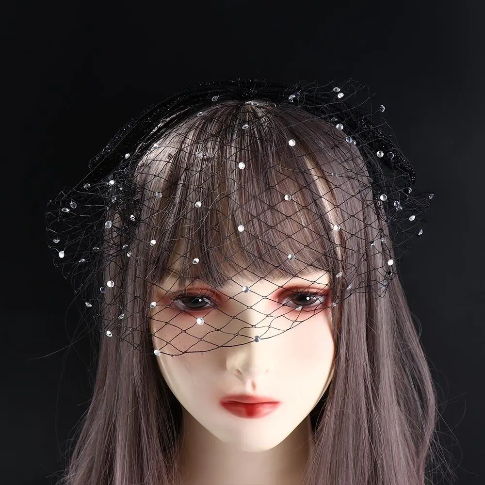 Fashion Black Mesh Bow Headband Cloth Princess Bride Veil Hair Hoop Wedding Photo Prop Bowknot Rhinestone Headband Female
Fashion Black Mesh Bow Headband Cloth Princess Bride Veil Hair Hoop Wedding Photo Prop Bowknot Rhinestone Headband Female