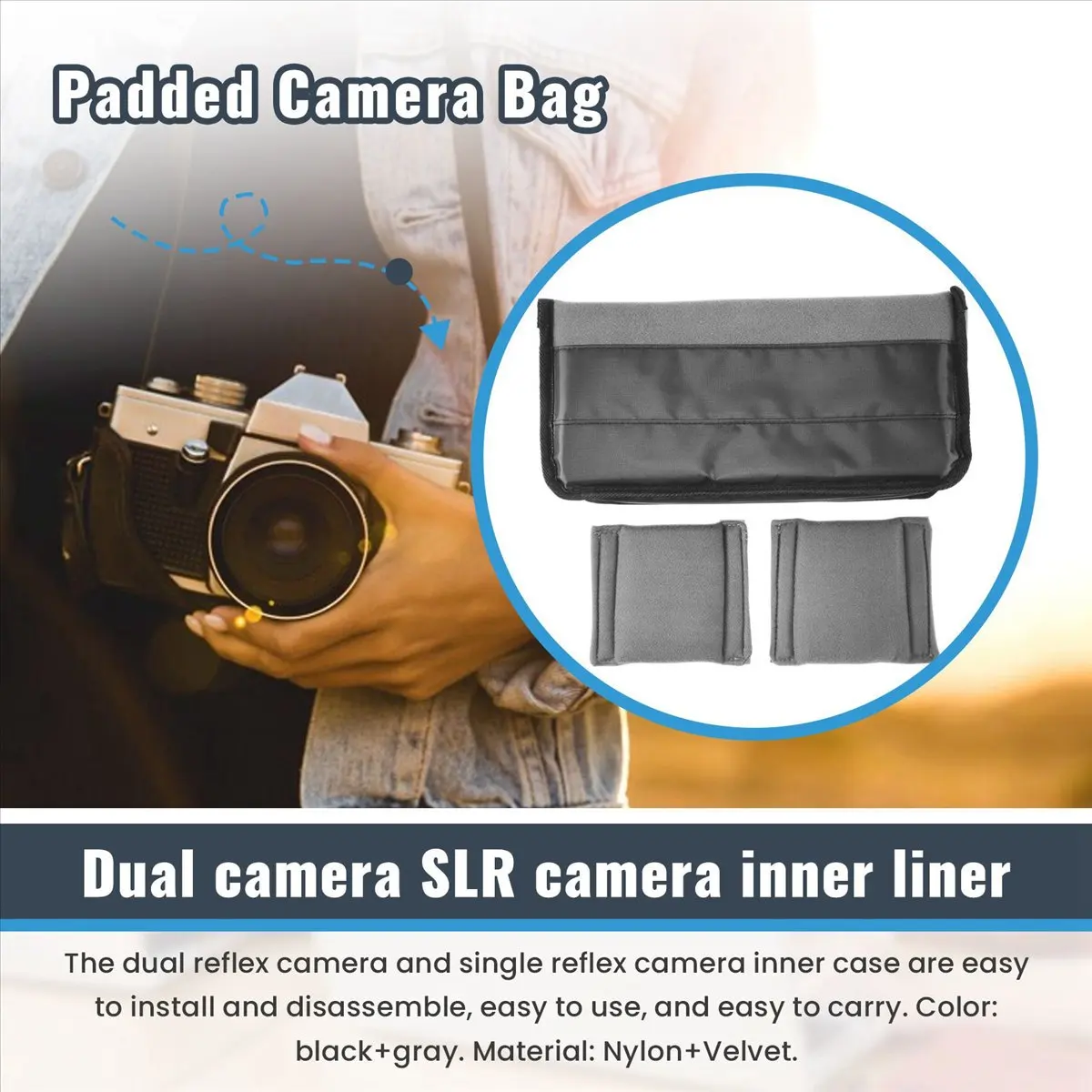 Противоударный чехол-органайзер для зеркальной камеры Dslr, защитный чехол-разделитель (черный + серый)
Противоударный чехол-органайзер для зеркальной камеры Dslr, защитный чехол-разделитель (черный + серый)