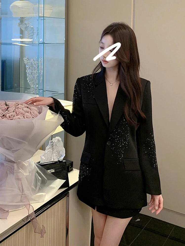 Faionable Diamond Embellied Loose Women's Suit Jaet Autumn OL Sle Ele Personali Bright Sequin Commute Sle
Faionable Diamond Embellied Loose Women's Suit Jaet Autumn OL Sle Ele Personali Bright Sequin Commute Sle