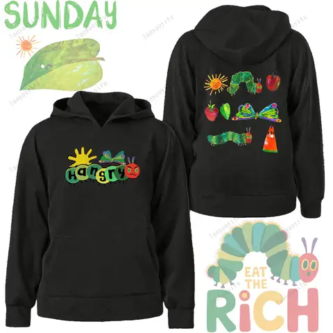 The Very Hungry Caterpillar Hoodie Cute Caterpillar Winter Unisex Women Men Hoodie Hipster Long Sleeve Social Club Printed