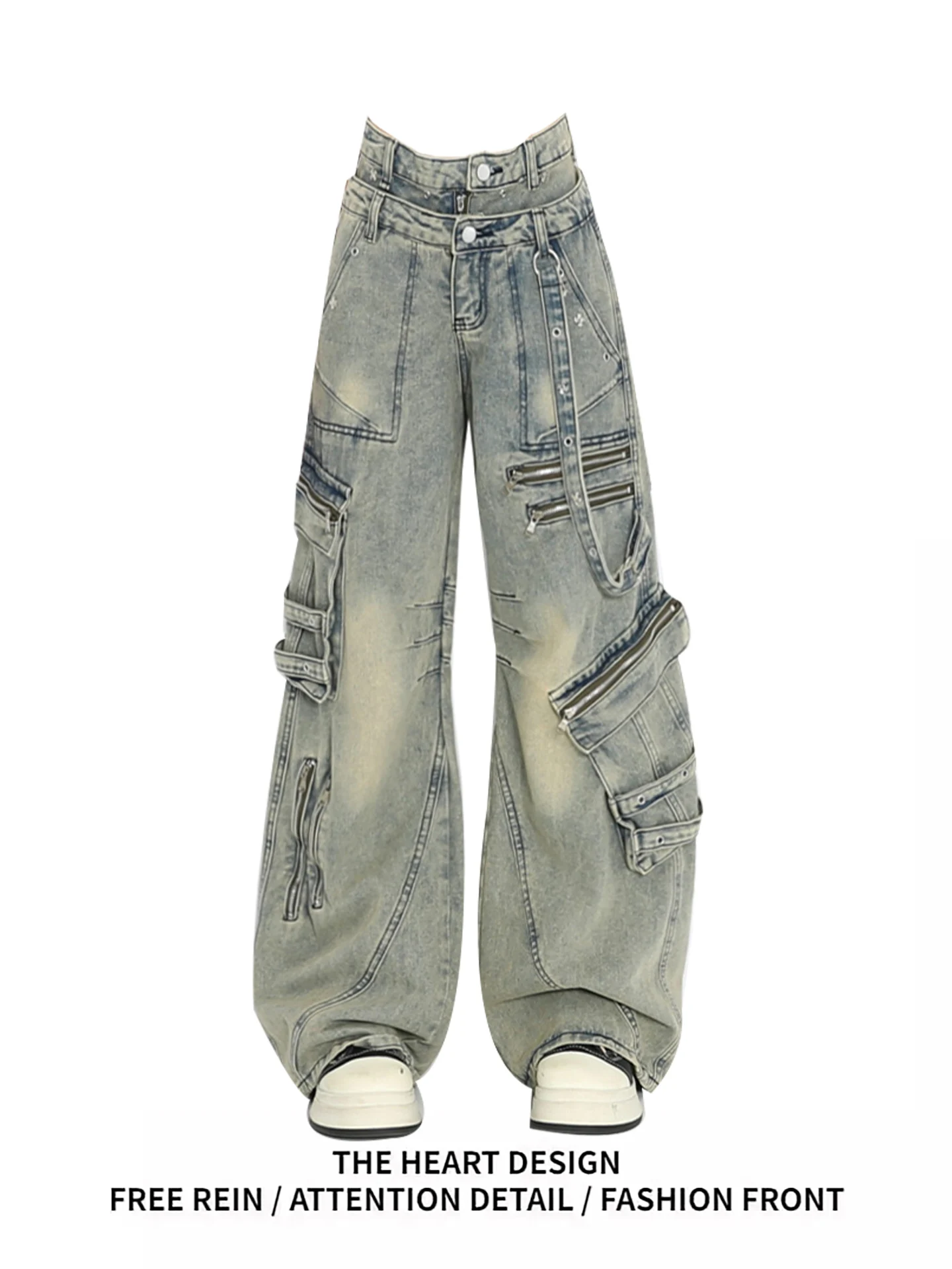 American Retro High Street Women's Jeans Autumn New Zipper Destroyed Straight Leg Floor-Length Pants Casual Wide Leg Jeans
American Retro High Street Women's Jeans Autumn New Zipper Destroyed Straight Leg Floor-Length Pants Casual Wide Leg Jeans