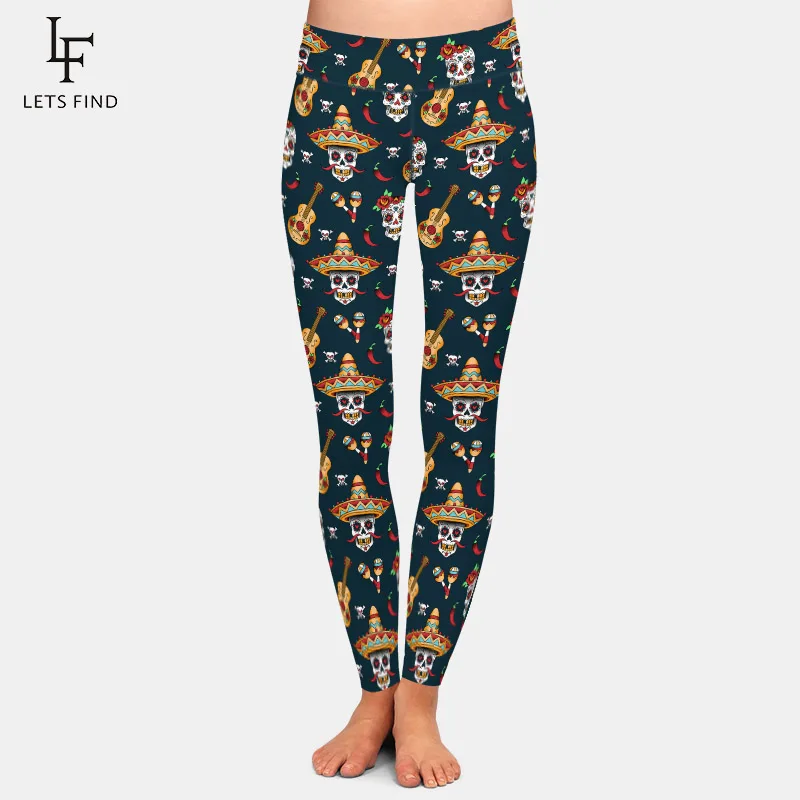 LETSFIND 2020 High Quality Women Leggings Mexican Sugar Skulls with Chili Pepper Print High Waist Fitness Leggings
LETSFIND 2020 High Quality Women Leggings Mexican Sugar Skulls with Chili Pepper Print High Waist Fitness Leggings