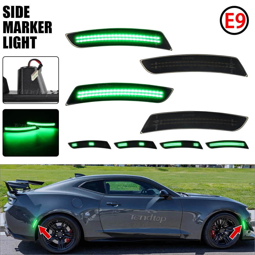 4 шт. для Chevrolet Chevy Camaro 2016 2017 2018 2019 2020 2021 2022 2023 динамический зеленый светодиодный передний задний бампер боковой габаритный фонарь
4 шт. для Chevrolet Chevy Camaro 2016 2017 2018 2019 2020 2021 2022 2023 динамический зеленый светодиодный передний задний бампер боковой габаритный фонарь