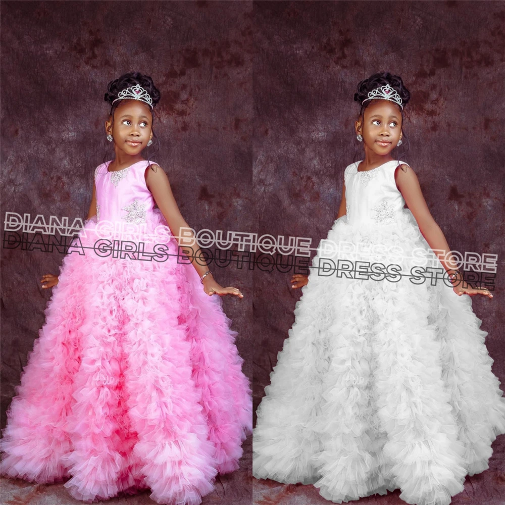 Quality Pink Flower Girl Dress Fluffy Tulle Ruffle Layering With Lace Applique Little Princess Kids Birthday Party Evening Gown
Quality Pink Flower Girl Dress Fluffy Tulle Ruffle Layering With Lace Applique Little Princess Kids Birthday Party Evening Gown