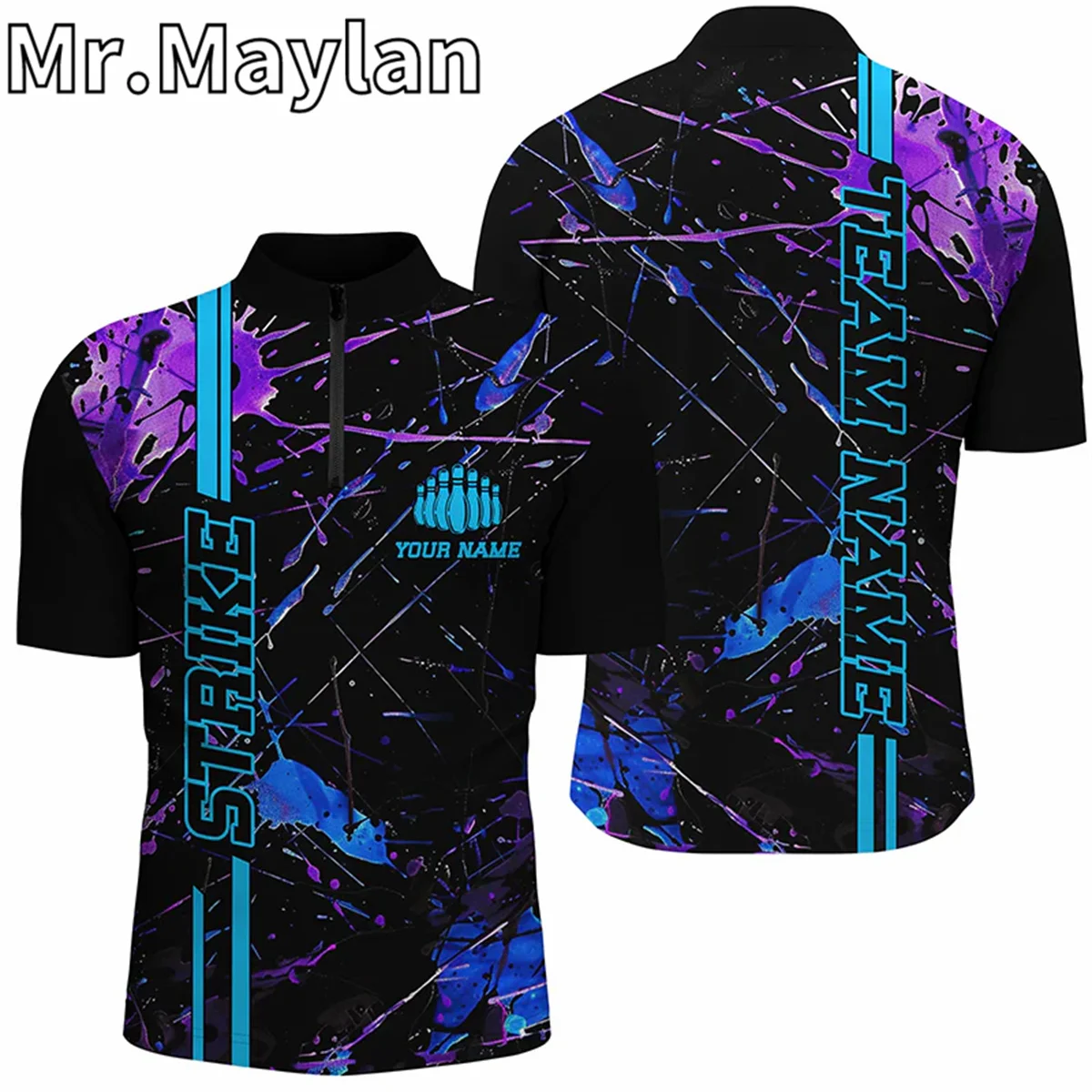 3D Custom Blue And Purple Strike Bowling Zipper Polo Shirts For Men And Women Camo Bowling Team Jerseys Gift for Bowling Lovers
3D Custom Blue And Purple Strike Bowling Zipper Polo Shirts For Men And Women Camo Bowling Team Jerseys Gift for Bowling Lovers