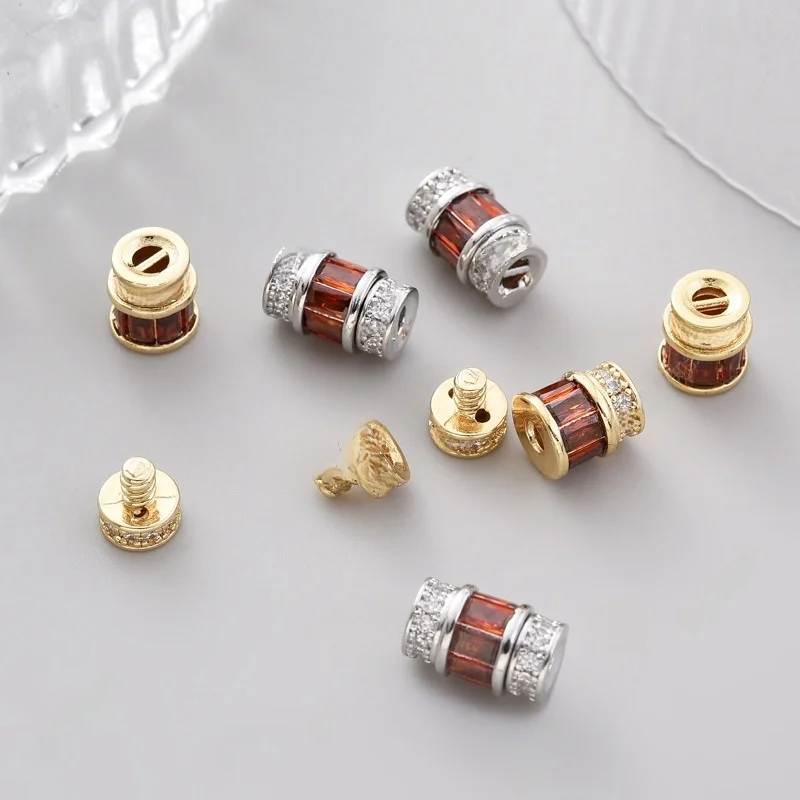 1pc Pearl Necklace Bracelet Red Zircon Rotating Twist Ball Cylindrical Button Diy Sweater Chain Ending Button Jewelry Accessorie
1pc Pearl Necklace Bracelet Red Zircon Rotating Twist Ball Cylindrical Button Diy Sweater Chain Ending Button Jewelry Accessorie