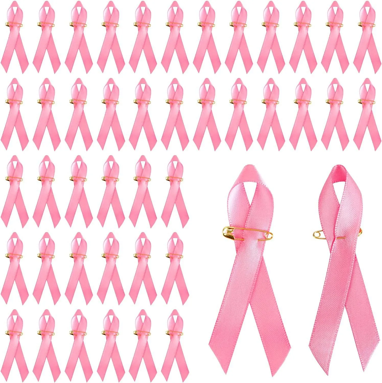 Pink Ribbons Satin Lapel Pins 100pc Breast Cancer Awareness Charity Event Party Supplies for Gifts BR200015
Pink Ribbons Satin Lapel Pins 100pc Breast Cancer Awareness Charity Event Party Supplies for Gifts BR200015