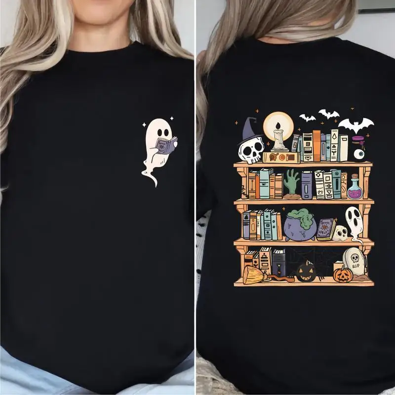 Women's Cute Ghost Book Lover Sweatshirt | Halloween Spooky Bookshelf Pullover | Autumn Fall Reading Gift Jumper
Women's Cute Ghost Book Lover Sweatshirt | Halloween Spooky Bookshelf Pullover | Autumn Fall Reading Gift Jumper
