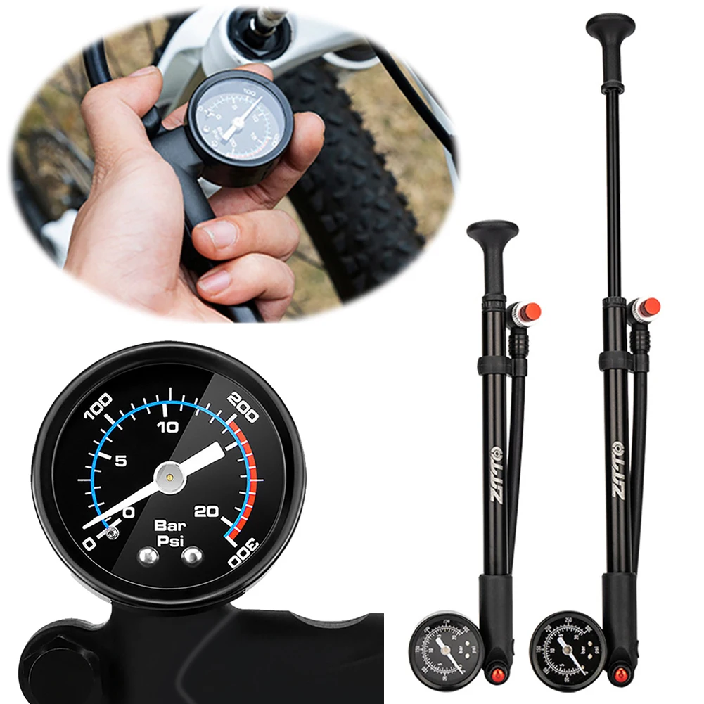 300PSI Bicycle Air Pump Schrader Valve Portable Cycling Inflator High Pressure for Mountain Bike Front/Rear Suspension
300PSI Bicycle Air Pump Schrader Valve Portable Cycling Inflator High Pressure for Mountain Bike Front/Rear Suspension