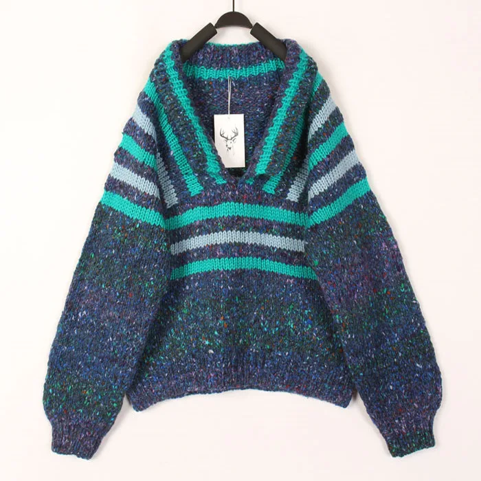 Vintage Autumn Winter Handmade Knitted Woolen Sweater Women's V-Neck Long Sleeve Warm Striped Hollow out Cardigan Coat Style
Vintage Autumn Winter Handmade Knitted Woolen Sweater Women's V-Neck Long Sleeve Warm Striped Hollow out Cardigan Coat Style