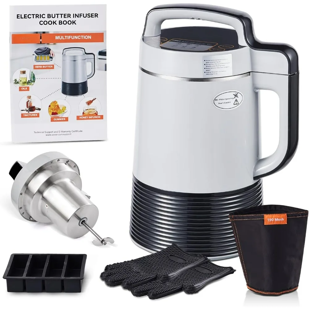 Magic butter machine, 6 functions, butter injector and oil injector with customizable temperature and time, 190 mesh filter
Magic butter machine, 6 functions, butter injector and oil injector with customizable temperature and time, 190 mesh filter