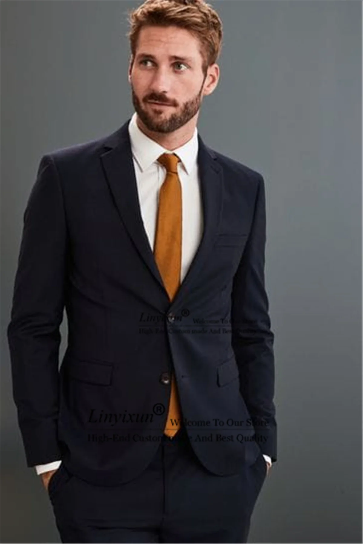 Formal Navy Blue Men Suits Slim Fit Wedding Tuxedo for Groom 2 Pieces Jacket Pants Sets Office Business Blazer Terno Masculino
Formal Navy Blue Men Suits Slim Fit Wedding Tuxedo for Groom 2 Pieces Jacket Pants Sets Office Business Blazer Terno Masculino
