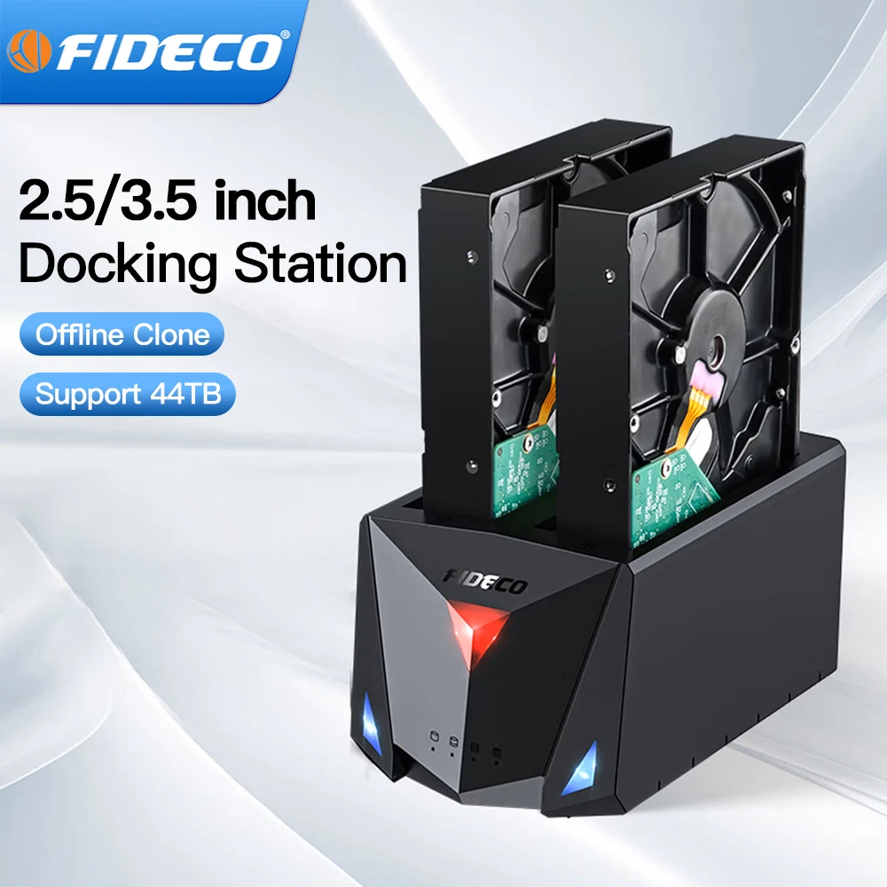FIDECO Hard Drive Docking Station for 2.5 or 3.5 inch SATA HDD SSD Hard Drive Dock with HOffline Clone Function Support UASP
FIDECO Hard Drive Docking Station for 2.5 or 3.5 inch SATA HDD SSD Hard Drive Dock with HOffline Clone Function Support UASP