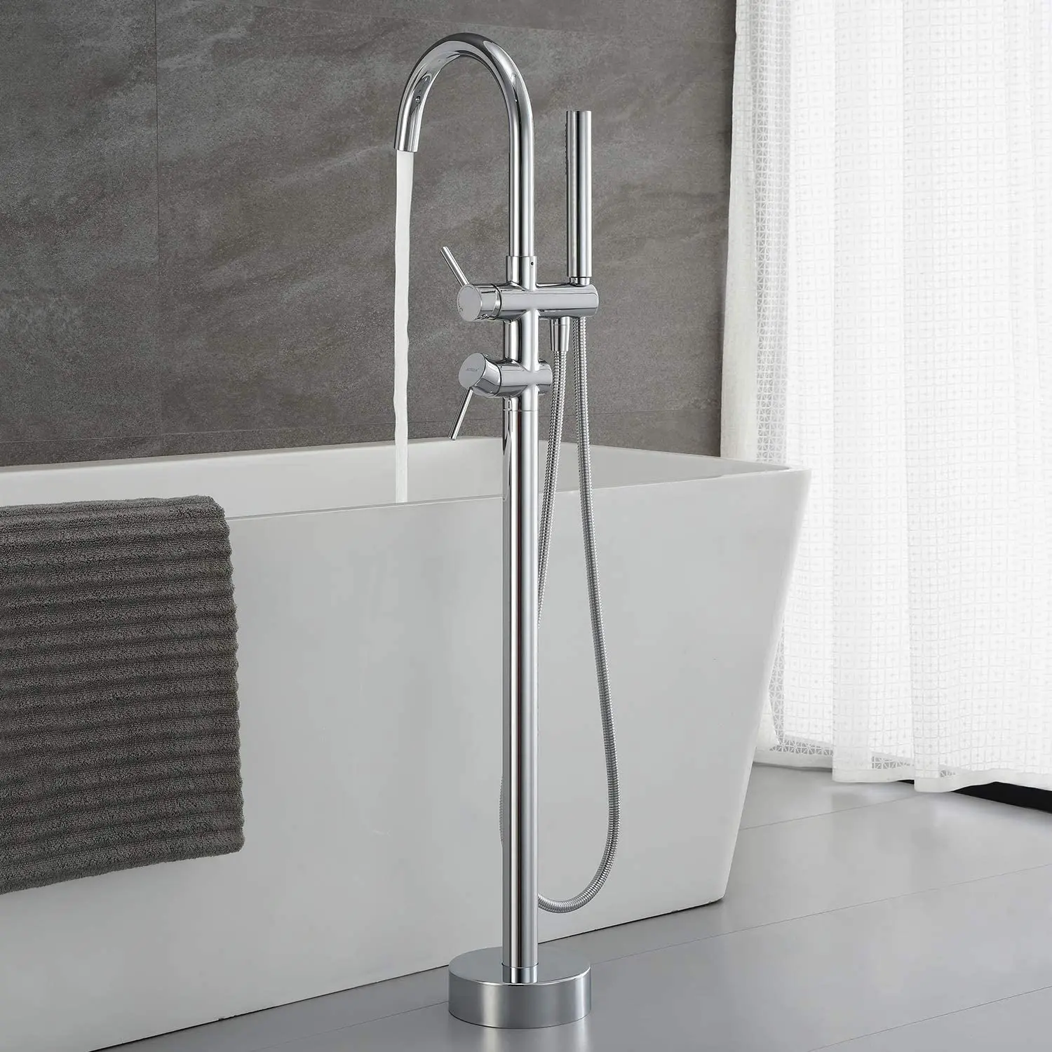 Freestanding Bathtub Faucet Tub Filler Faucets Chrome Floor Mounted Brass Bathroom shower Faucets with Handheld Shower
Freestanding Bathtub Faucet Tub Filler Faucets Chrome Floor Mounted Brass Bathroom shower Faucets with Handheld Shower