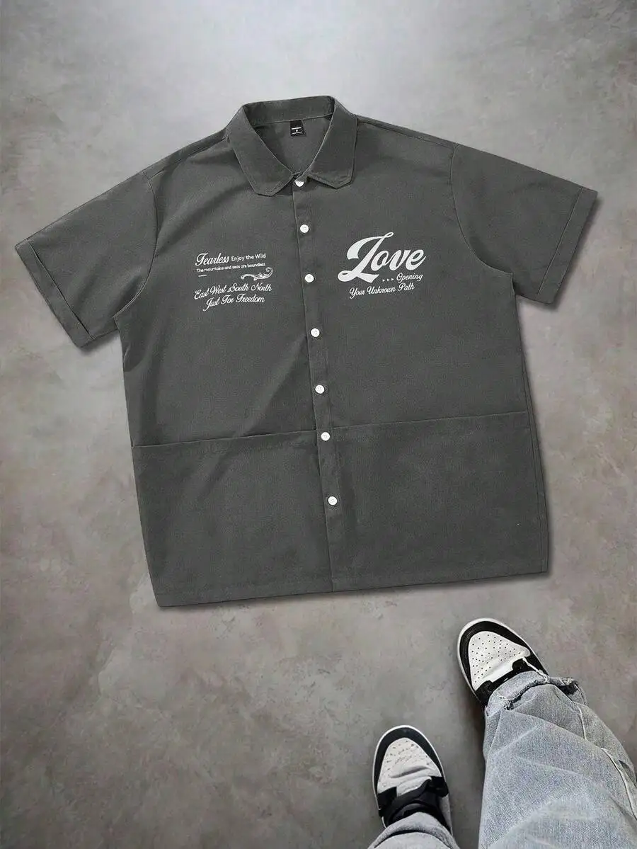 Mens Casual Short Sleeve Shirt With Pocket Loose Fit For Commuting Outdoor College
Mens Casual Short Sleeve Shirt With Pocket Loose Fit For Commuting Outdoor College