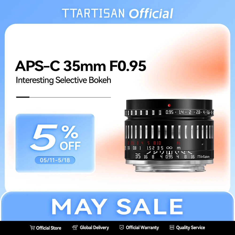 TTArtisan 35mm F0.95 Large Aperture Prime Lens for Sony E Mount Fujifilm X Canon M Canon RF-S Leica L Nikon Z Camera
TTArtisan 35mm F0.95 Large Aperture Prime Lens for Sony E Mount Fujifilm X Canon M Canon RF-S Leica L Nikon Z Camera