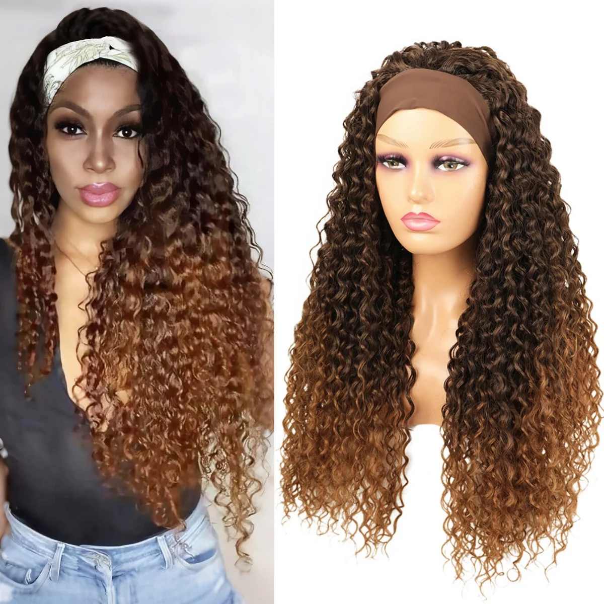 African Kinky Curly 28 Inch Water Wave Synthetic Headband Wig Ice Wigs Long Curly Women's Daily Hairstyle Ladies Hair Accessory
African Kinky Curly 28 Inch Water Wave Synthetic Headband Wig Ice Wigs Long Curly Women's Daily Hairstyle Ladies Hair Accessory