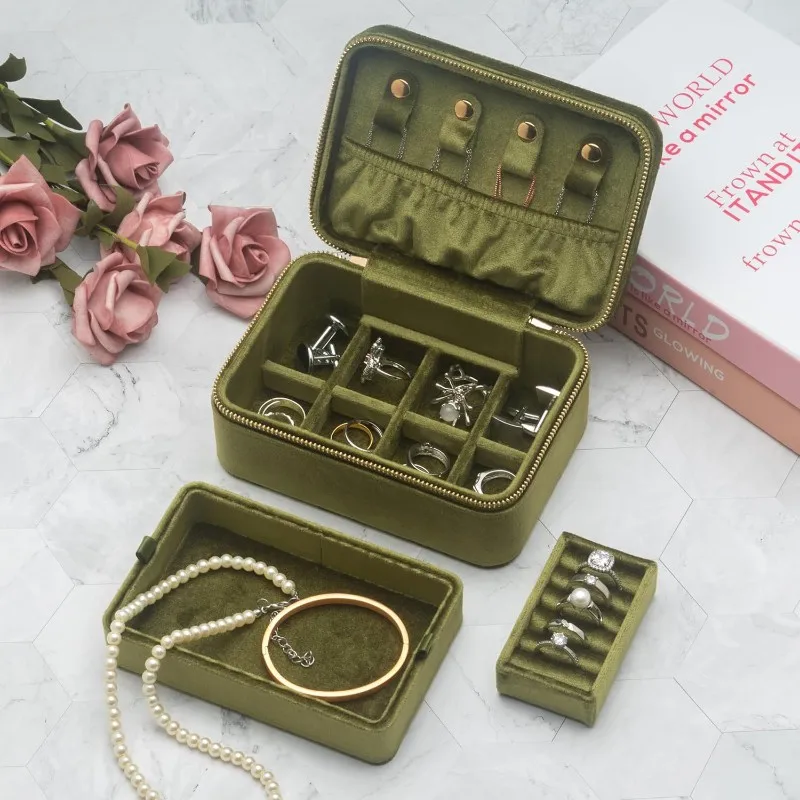 CYL-Velvet Portable Travel Jewelry Organizer Box Accessory Display Tray Holder Storage For Rings, N Necklaces Earrings
CYL-Velvet Portable Travel Jewelry Organizer Box Accessory Display Tray Holder Storage For Rings, N Necklaces Earrings