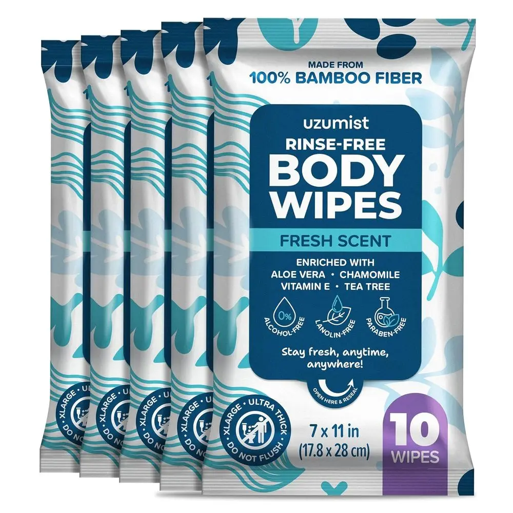 Extra Thick XL Shower Wipes - 50 Pack for Adult No Rinse Cleansing, Ideal for Daily Hygiene, Elderly Care, Travel & Camping
Extra Thick XL Shower Wipes - 50 Pack for Adult No Rinse Cleansing, Ideal for Daily Hygiene, Elderly Care, Travel & Camping