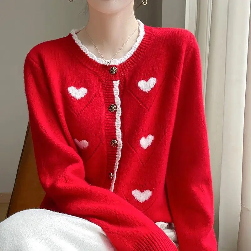 Женский вязаный свитер с длинными рукавами Love Hollow, вязаный кардиган с цветными блоками, милый топ
Женский вязаный свитер с длинными рукавами Love Hollow, вязаный кардиган с цветными блоками, милый топ