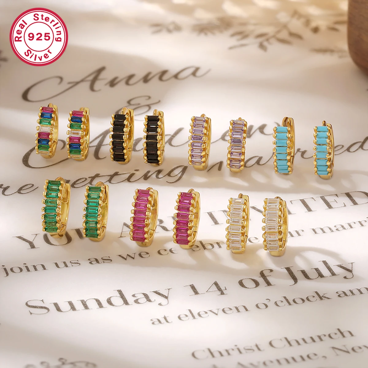 A pair of S925 color rectangled CZ hoop earrings hypoallergenic jewelry fashion and elegant simple versatile daily wearing
A pair of S925 color rectangled CZ hoop earrings hypoallergenic jewelry fashion and elegant simple versatile daily wearing