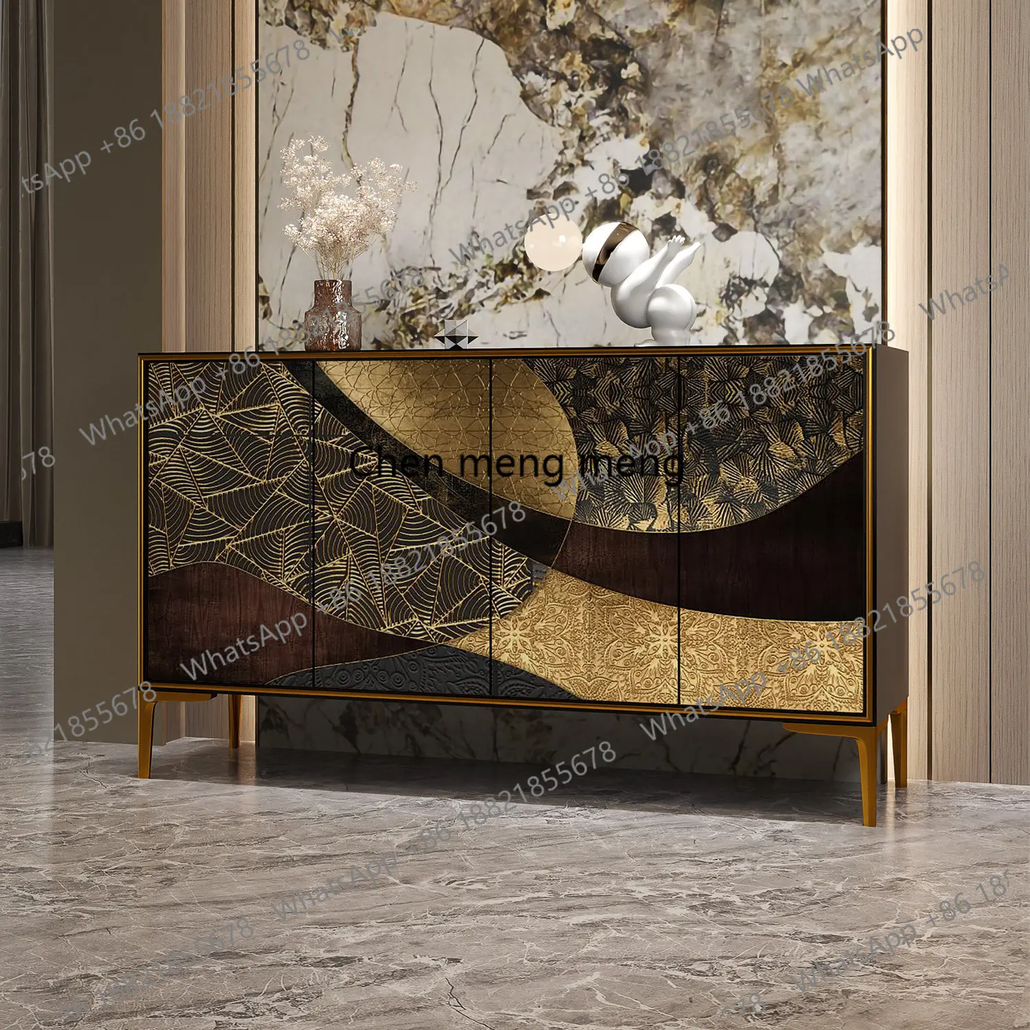 Light luxury solid wood porch cabinet, living room dining side cabinet, hotel lobby foyer partition decorative cabinet
Light luxury solid wood porch cabinet, living room dining side cabinet, hotel lobby foyer partition decorative cabinet