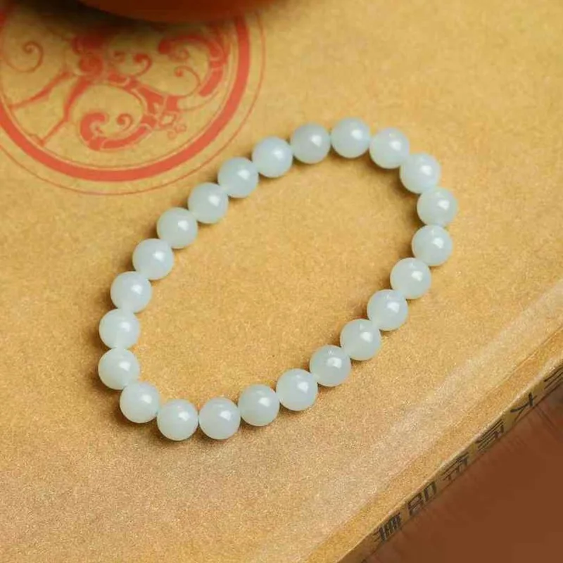 Natural Hetian Qie Mo Blue Old Material Beads Round Jade Smooth Bracelet With Certificate
Natural Hetian Qie Mo Blue Old Material Beads Round Jade Smooth Bracelet With Certificate