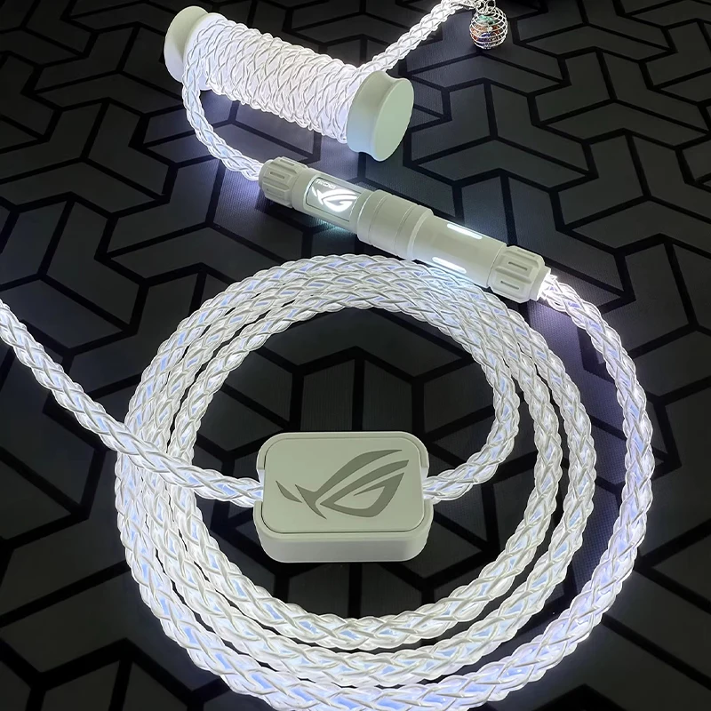 Custom Rog Pattern Aviation Plug Cable 8K Magnetic Switch Keyboard Cable For Wooting Rog Falchion Azoth Extreme Rakka And More