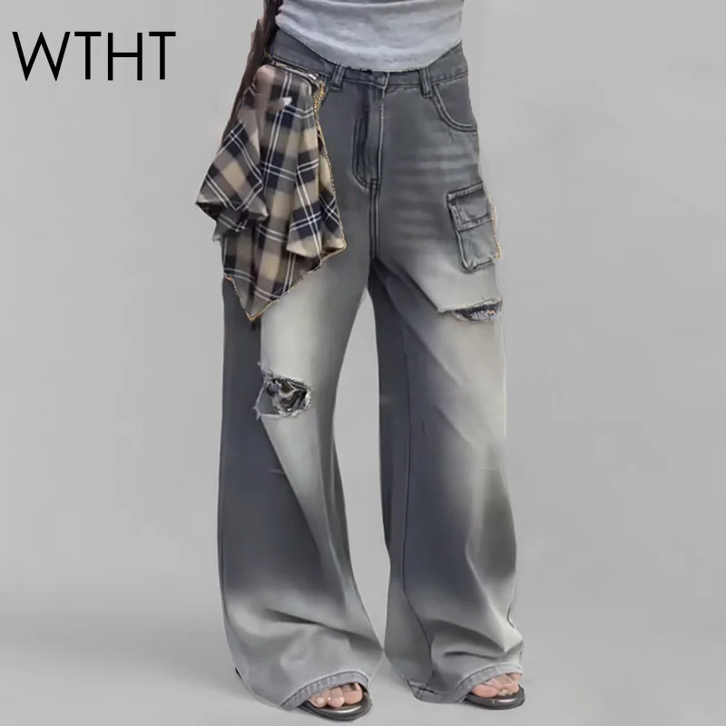 WTHT New Trendy Women's Spliced Plaid Ribbon Design Straight Jeans 2025 Summer Fashion High Waist Denim Pants Female 1LS1974
WTHT New Trendy Women's Spliced Plaid Ribbon Design Straight Jeans 2025 Summer Fashion High Waist Denim Pants Female 1LS1974