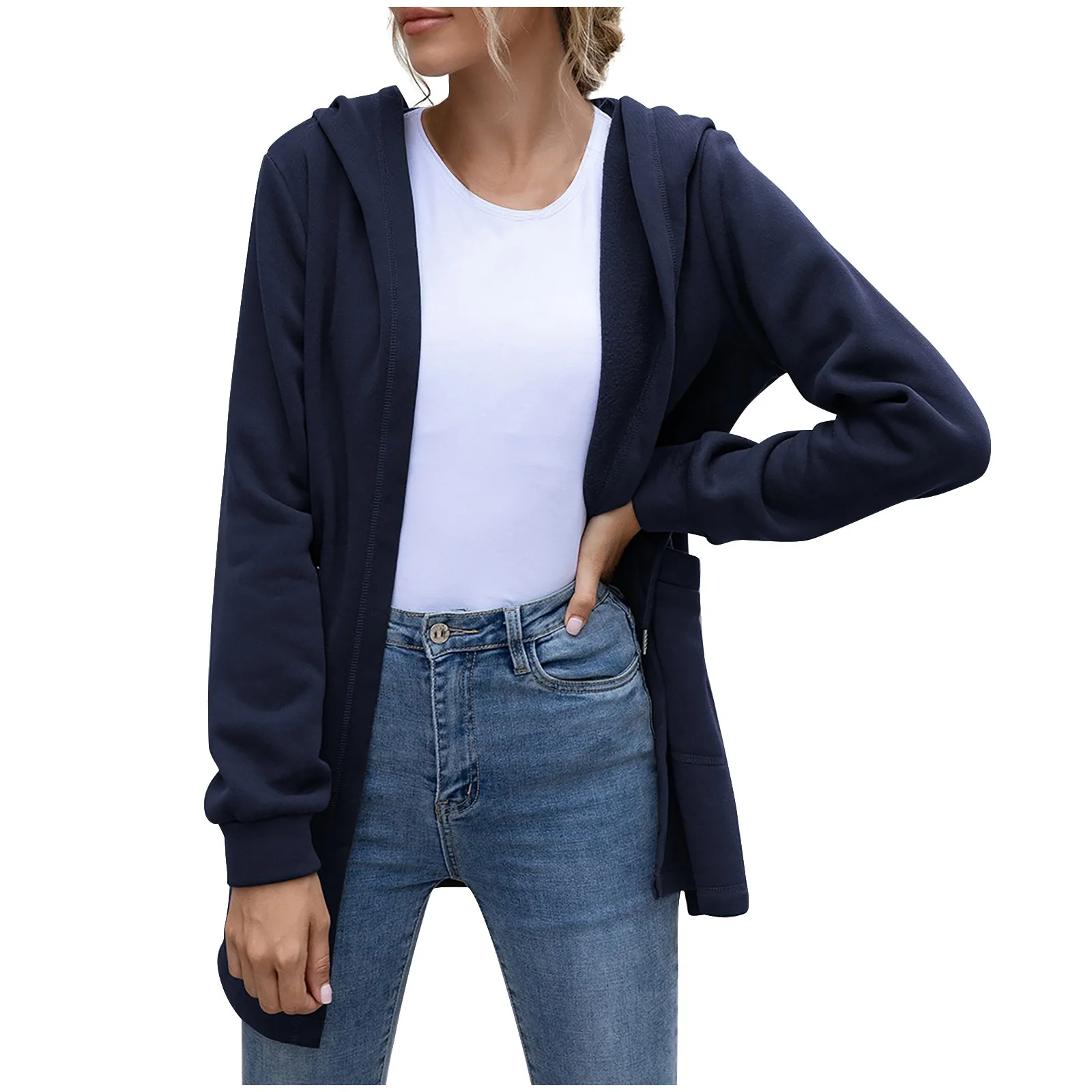 Women Hoodie Jacket Cardigan Fashion Autumn And Winter Solid Color Mid Length Hooded Windbreaker Fleece Jacket Coat Streetwear
Women Hoodie Jacket Cardigan Fashion Autumn And Winter Solid Color Mid Length Hooded Windbreaker Fleece Jacket Coat Streetwear