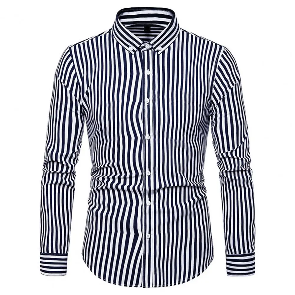 Striped Print Slim Fit Men Shirt Men Men's Lapel Shirt Long Sleeve Single-breasted Male Social Shirt Handsome Business Work Tops
Striped Print Slim Fit Men Shirt Men Men's Lapel Shirt Long Sleeve Single-breasted Male Social Shirt Handsome Business Work Tops
