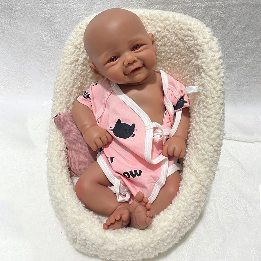 Waterproof Lifelike 17Inch Black Skin Silicone Reborn Baby Girl Doll Realistic Weight for Photography & Art Birthday Gift
Waterproof Lifelike 17Inch Black Skin Silicone Reborn Baby Girl Doll Realistic Weight for Photography & Art Birthday Gift