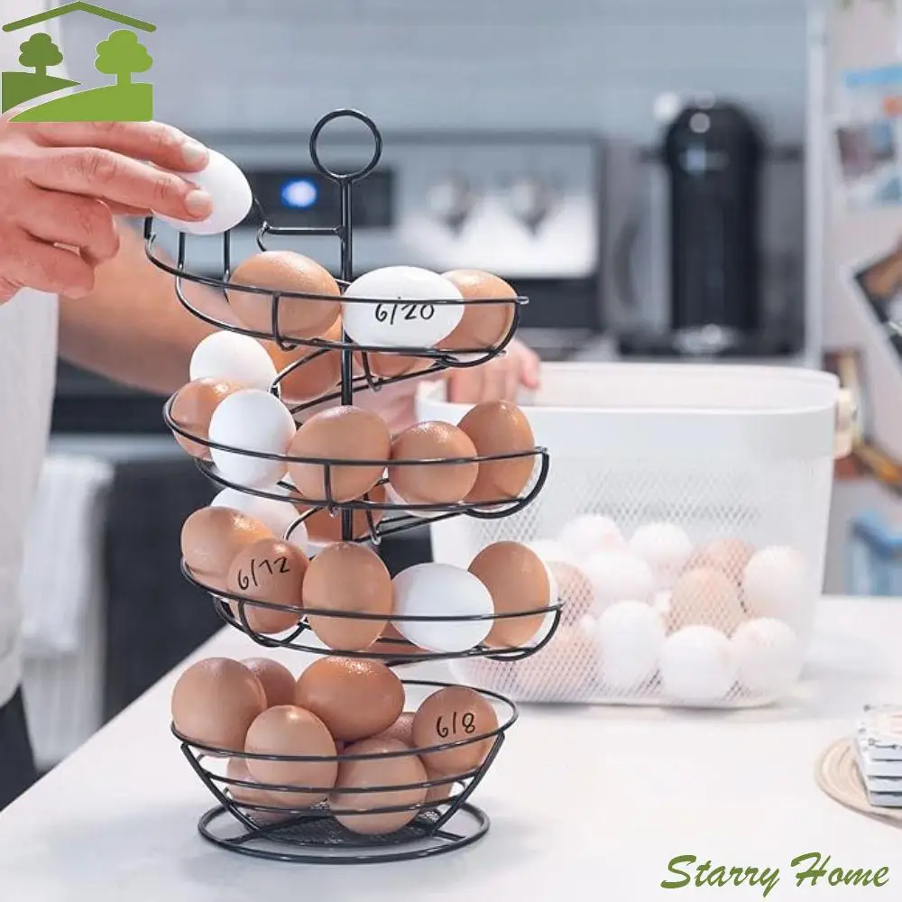 Kitchen Gadgets Iron Spiral Egg Holder Save Space Large Capacity Egg Storage Rack Stable Base Metal Egg Dispenser Table
Kitchen Gadgets Iron Spiral Egg Holder Save Space Large Capacity Egg Storage Rack Stable Base Metal Egg Dispenser Table