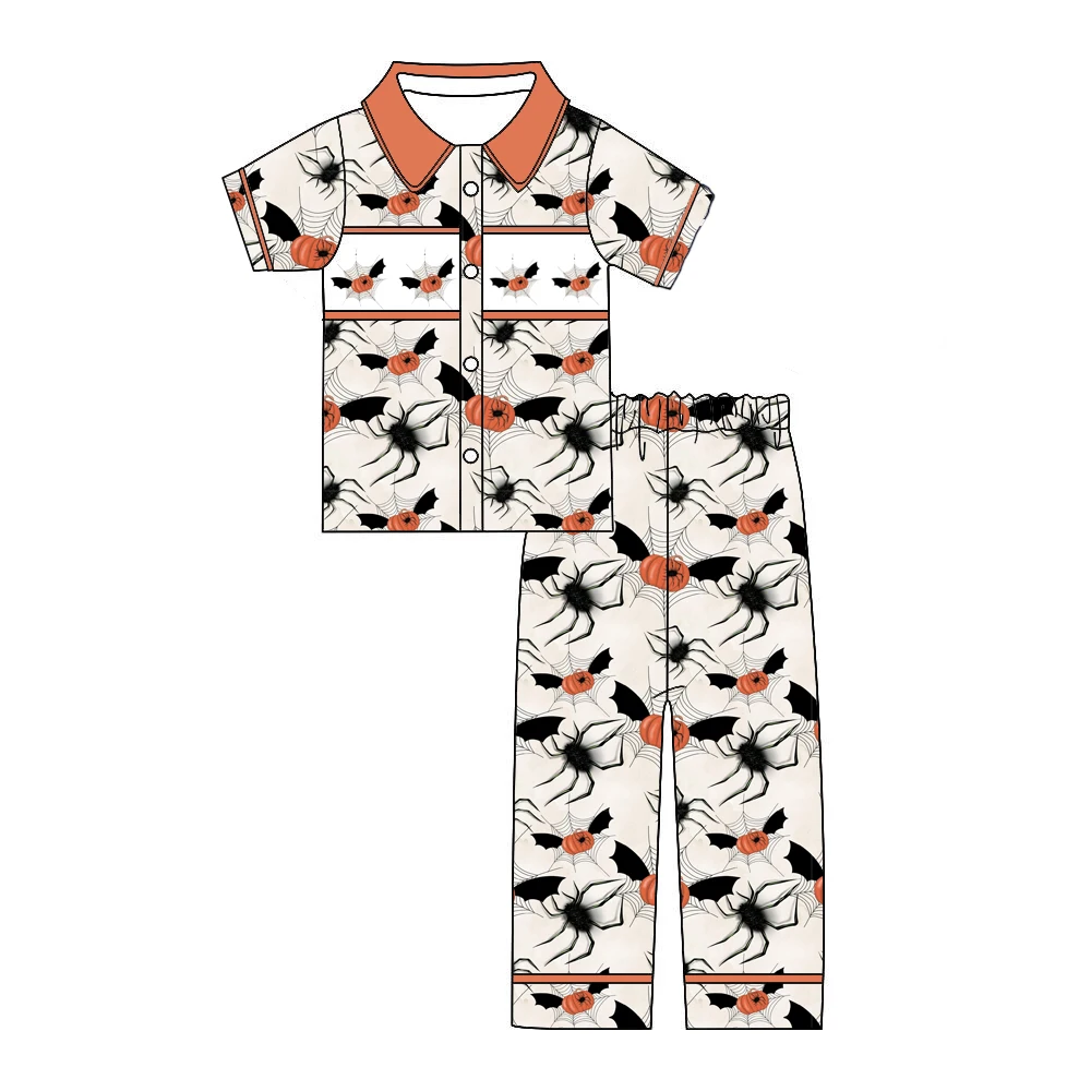 Wholesale Children's Halloween Pajamas Short Sleeve Children's Pumpkin Bat Set Boys Girls Pajama Set
Wholesale Children's Halloween Pajamas Short Sleeve Children's Pumpkin Bat Set Boys Girls Pajama Set