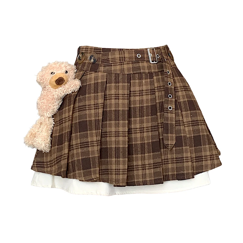 retro plaid pleated skirt women y2k preppy style bear doll a line mini skirt female kawaii streetwear faldas mujer jk
retro plaid pleated skirt women y2k preppy style bear doll a line mini skirt female kawaii streetwear faldas mujer jk