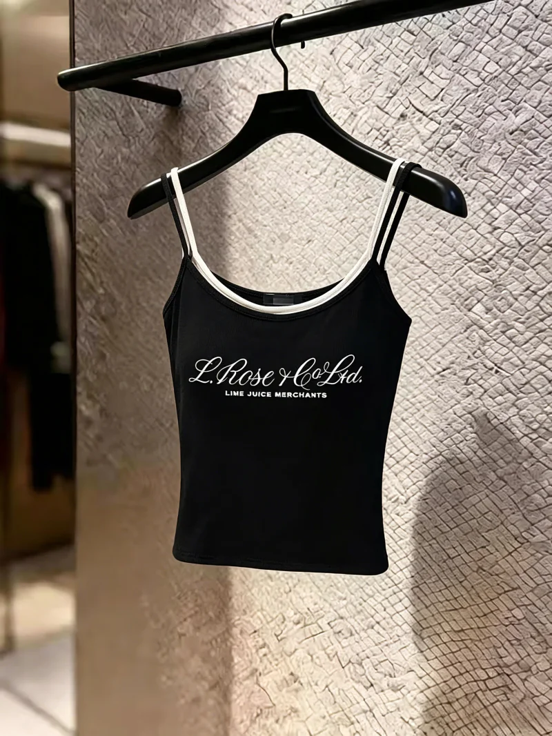 Summer New Style Women's Letter Print Halter Neck Sleeveless Top Double Strap Trendy Outerwear Silk Material Commute Friendly
Summer New Style Women's Letter Print Halter Neck Sleeveless Top Double Strap Trendy Outerwear Silk Material Commute Friendly