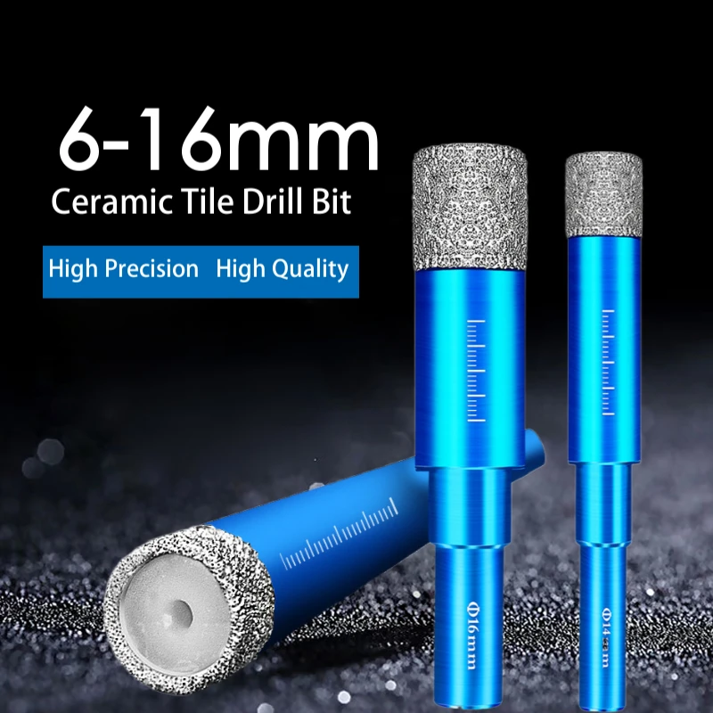 6-16mm Hexagonal Shank Brazed Dry Ceramic Tile Drill Bit Marble Granite Vitrified Tile Hole Opener Diamond Drill Bit
6-16mm Hexagonal Shank Brazed Dry Ceramic Tile Drill Bit Marble Granite Vitrified Tile Hole Opener Diamond Drill Bit