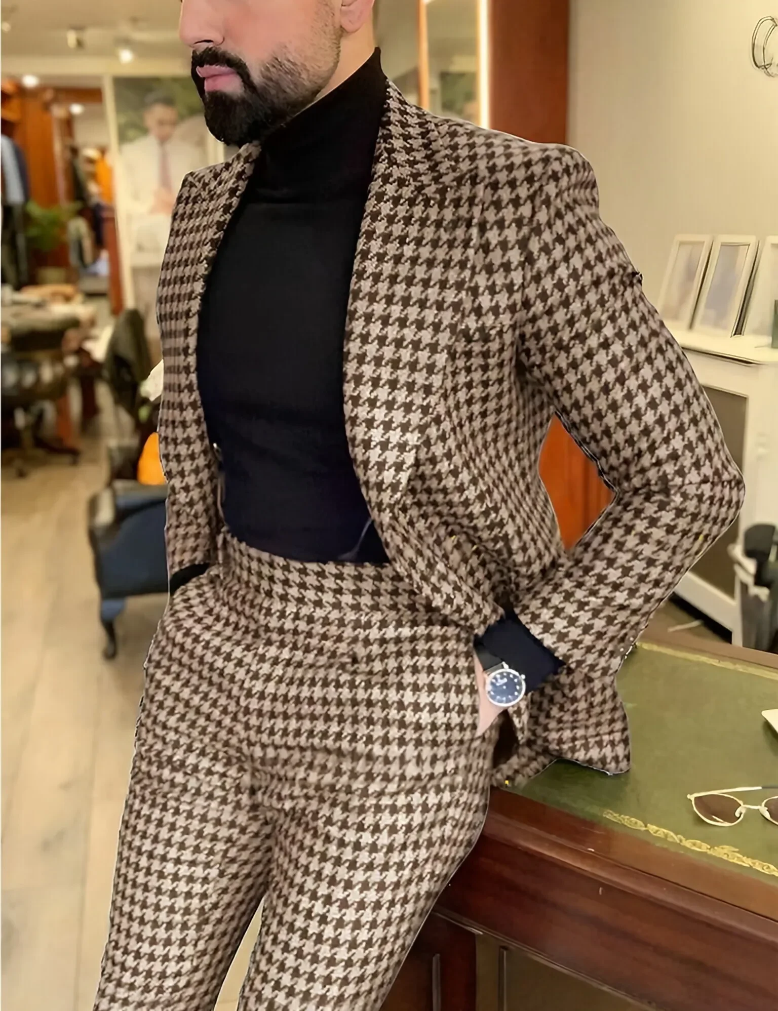 Men's Tweed Houndstooth Suits Wedding Suits Plaid Check 2 Piece Fashion Business Formal Tailored Fit Single Breasted One-button
Men's Tweed Houndstooth Suits Wedding Suits Plaid Check 2 Piece Fashion Business Formal Tailored Fit Single Breasted One-button