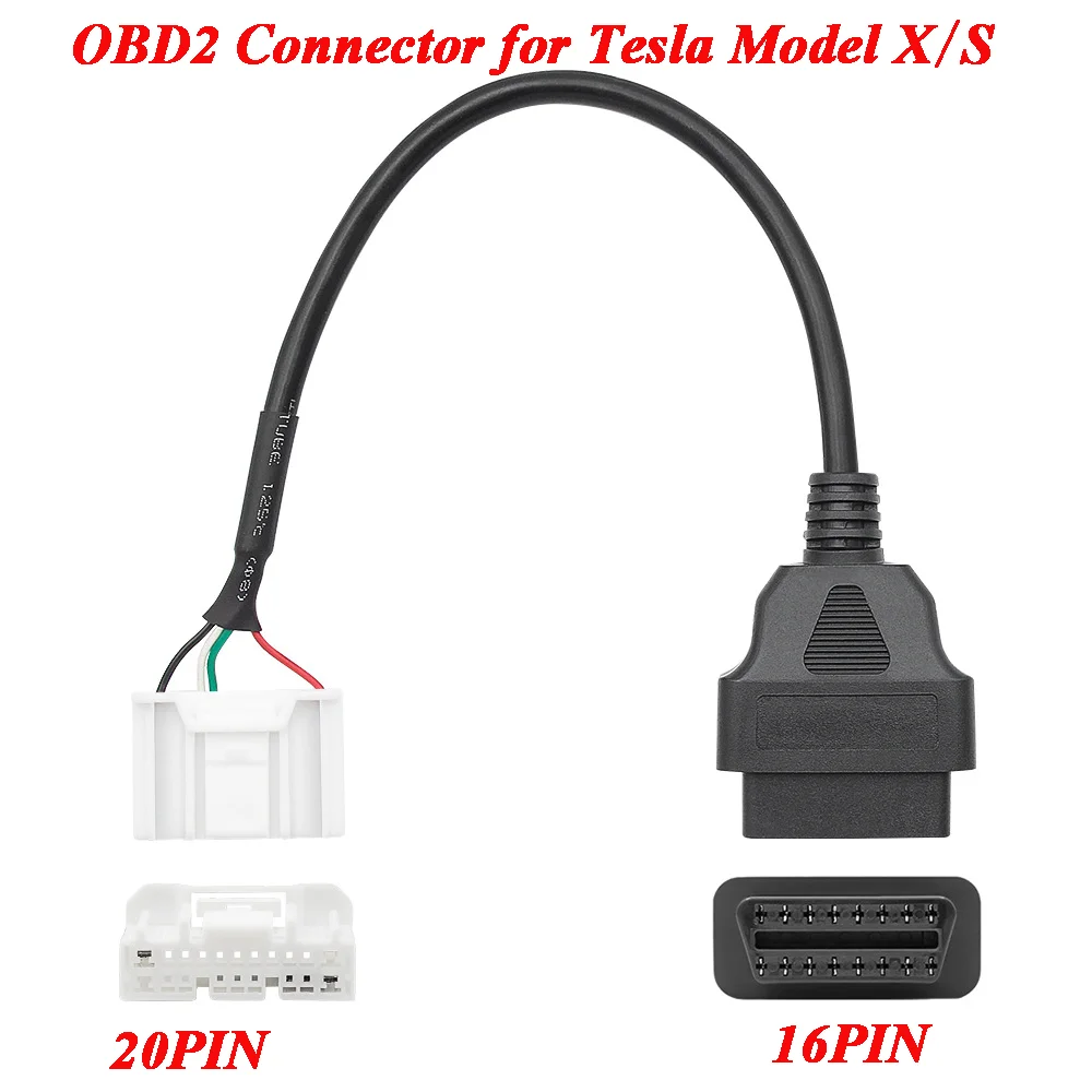 OBD2 Connector for Tesla Model X S after 2015 20Pin To 16Pin OBD Cable OBDII Auto Diagnostic Tools New Energy Car Cable
OBD2 Connector for Tesla Model X S after 2015 20Pin To 16Pin OBD Cable OBDII Auto Diagnostic Tools New Energy Car Cable