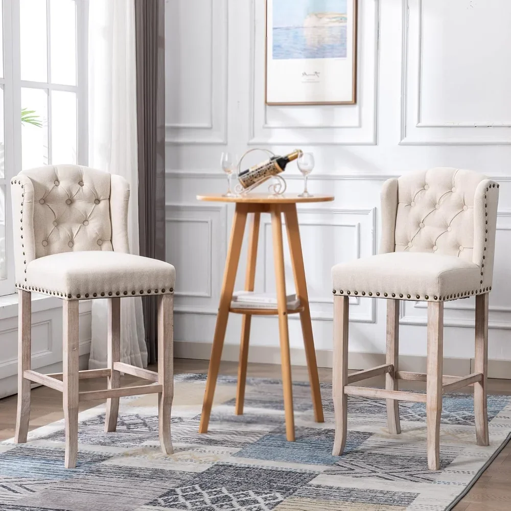 Classic Tufted 30 Inch Bar Stools Set of 2,Linen Upholstered Counter Chairs with Back,Armless Barstools Breakfast Stools W/Solid
Classic Tufted 30 Inch Bar Stools Set of 2,Linen Upholstered Counter Chairs with Back,Armless Barstools Breakfast Stools W/Solid