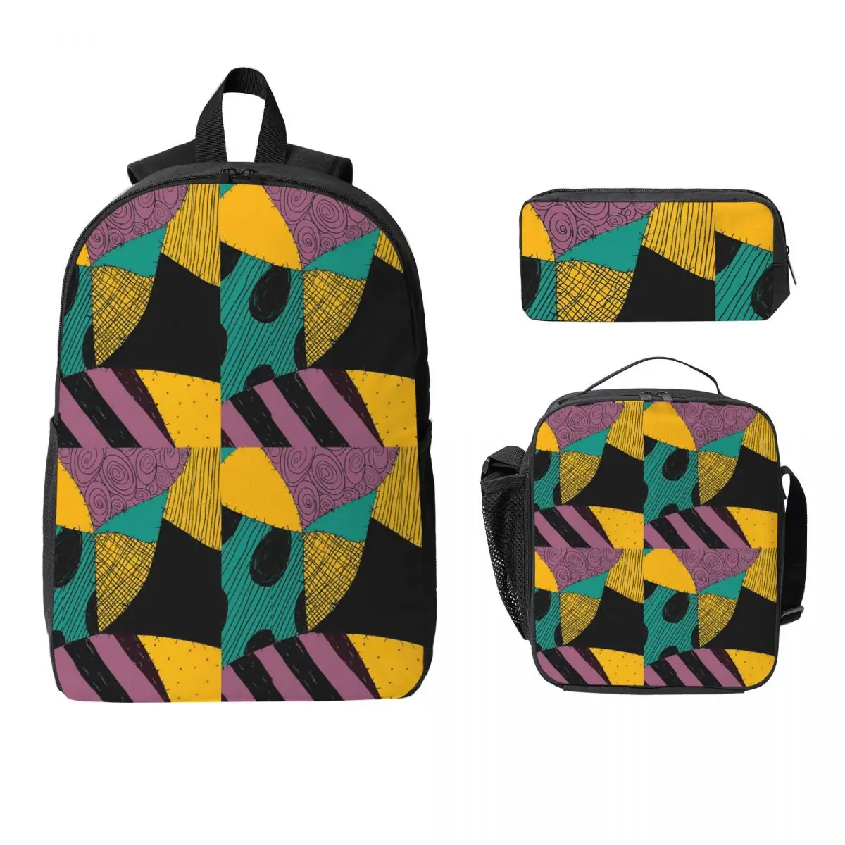 Платье Салли «Кошмар перед Рождеством», рюкзак для студентов, сумка для книг для мальчиков и девочек, школьная сумка, изолированная сумка для обеда 3 шт., пенал
Платье Салли «Кошмар перед Рождеством», рюкзак для студентов, сумка для книг для мальчиков и девочек, школьная сумка, изолированная сумка для обеда 3 шт., пенал