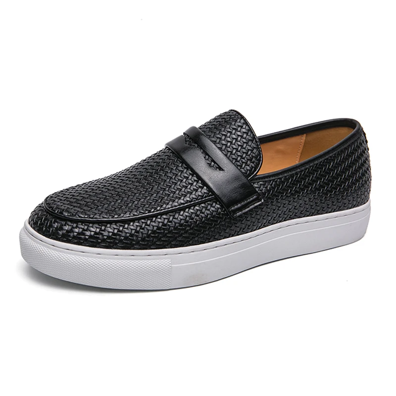 Men Sneakers Party Weave Pattern Shoes For Man Flat Fashion Slip On Loafers Mens Board Soft Casual Leather Shoes
Men Sneakers Party Weave Pattern Shoes For Man Flat Fashion Slip On Loafers Mens Board Soft Casual Leather Shoes