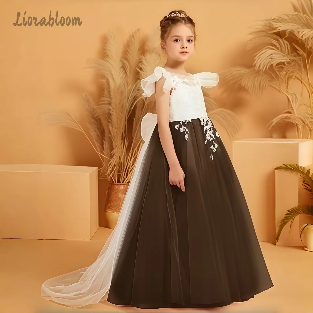 Girls' Black White Contrast Lace Gown Custom Multi-Color Flower Girl Dress Formal P Wedding Party Attire Dress свадебное платье
Girls' Black White Contrast Lace Gown Custom Multi-Color Flower Girl Dress Formal P Wedding Party Attire Dress свадебное платье