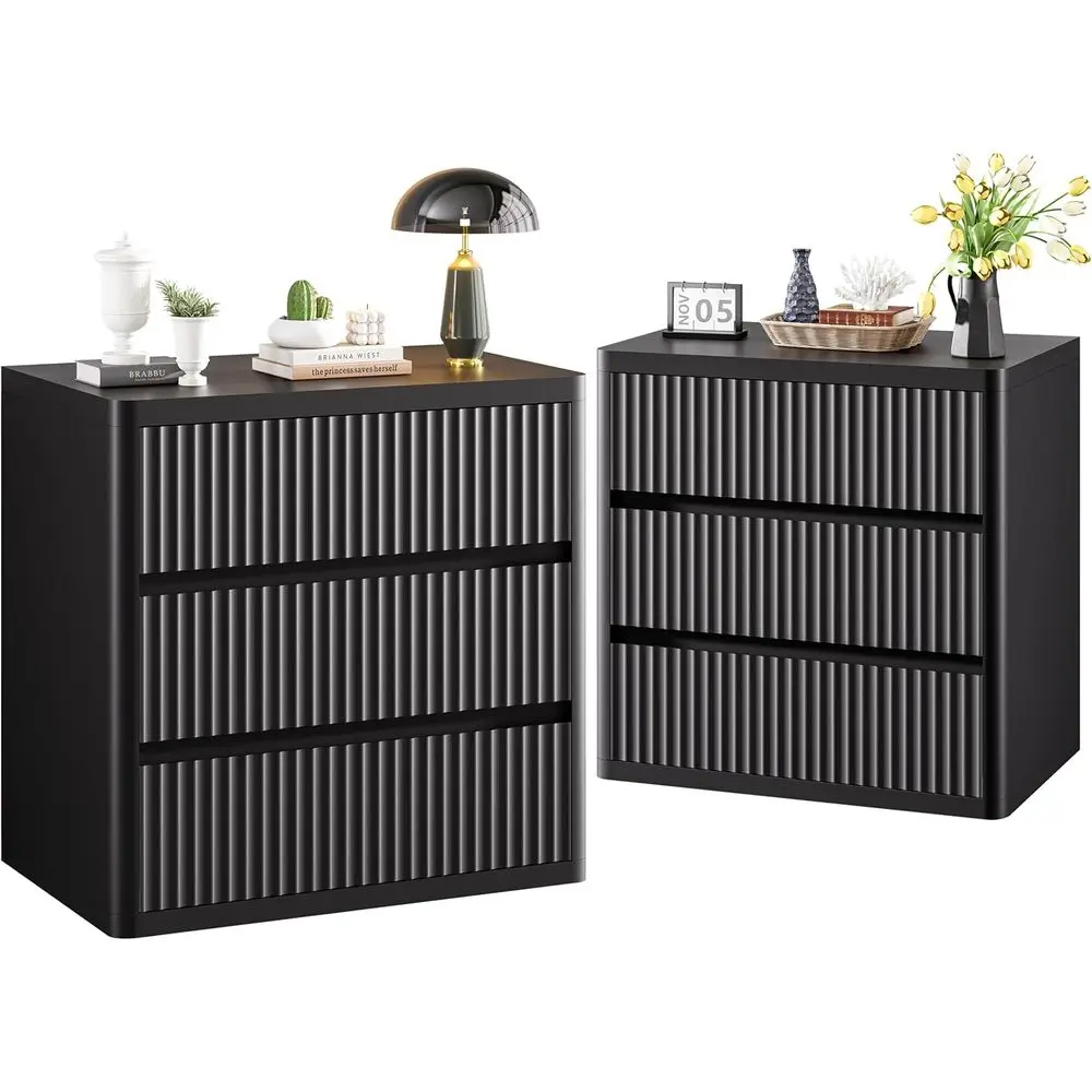 Black Nightstand Set 2, Bede Table with 3 Ders Storage, Curved Proile luted Night Stand or Bedroom, Wooden Side Tables Living Ro
Black Nightstand Set 2, Bede Table with 3 Ders Storage, Curved Proile luted Night Stand or Bedroom, Wooden Side Tables Living Ro