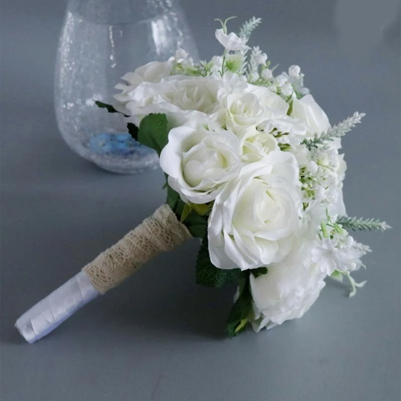 Букет из искусственных белых/розовых цветов с зелеными листьями из искусственного шелка с цветочным принтом на день Святого 15UB
Букет из искусственных белых/розовых цветов с зелеными листьями из искусственного шелка с цветочным принтом на день Святого 15UB