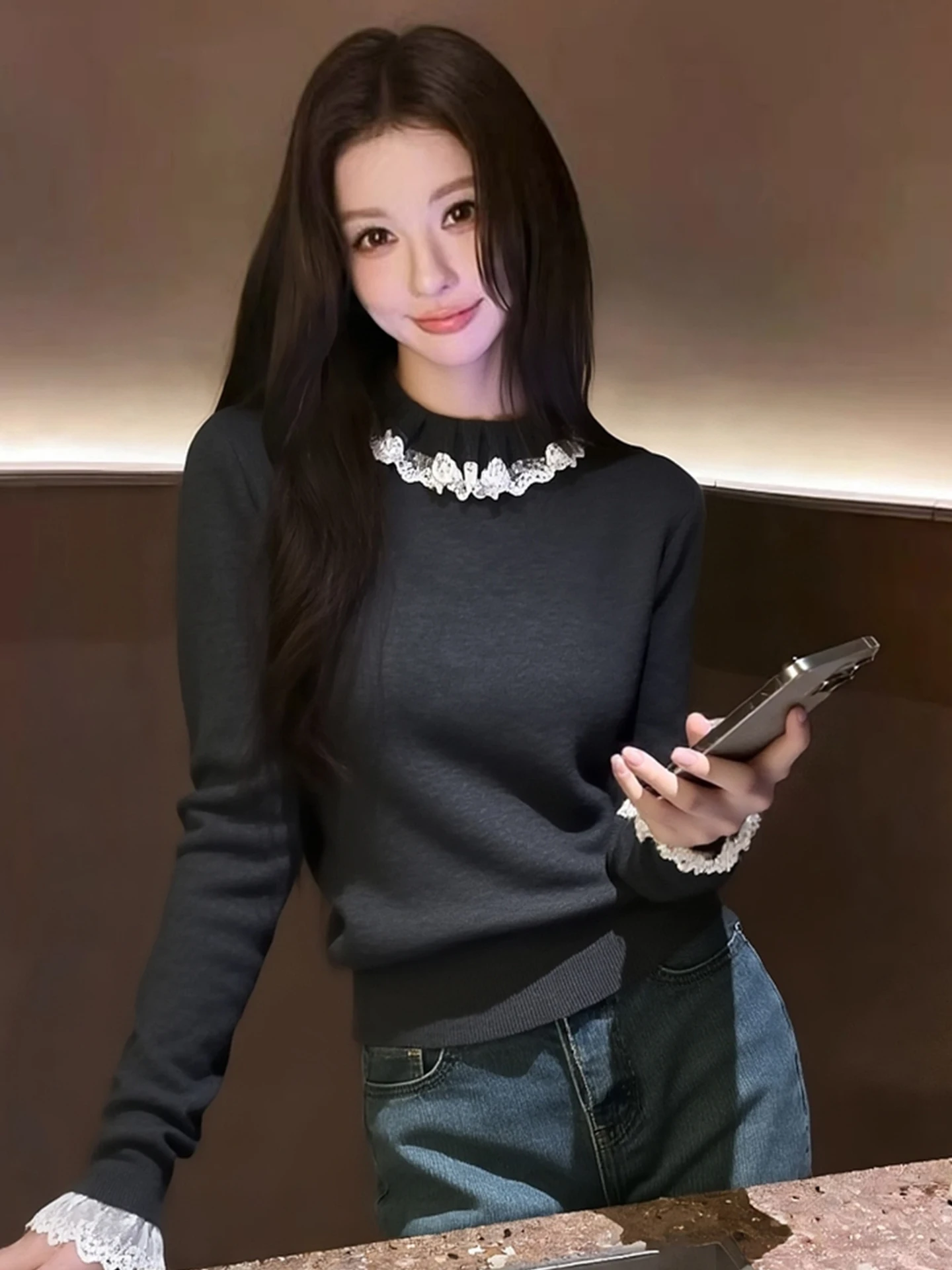 Эффект похудения, круглая основа Ne Long Sve с кружевной отделкой, повседневная внутренняя одежда, удобный сарафан на осень и зиму
Эффект похудения, круглая основа Ne Long Sve с кружевной отделкой, повседневная внутренняя одежда, удобный сарафан на осень и зиму