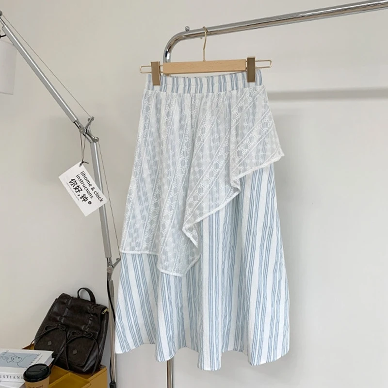 MEXZT Vintage Striped Midi Skirt Women Harajuku Aesthetic Lace Patchwork Skirts Summer Ladies Korean Casual Design A Line Faldas
MEXZT Vintage Striped Midi Skirt Women Harajuku Aesthetic Lace Patchwork Skirts Summer Ladies Korean Casual Design A Line Faldas