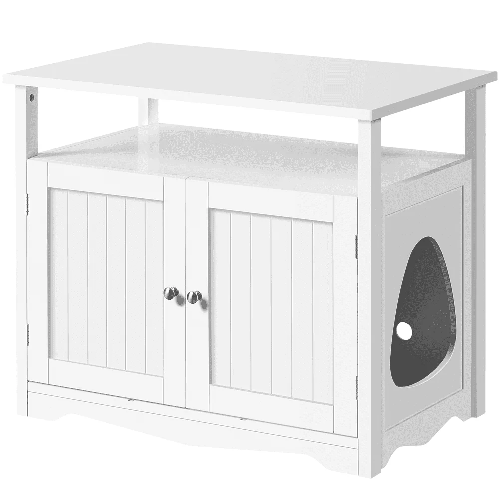 Wooden Cat Litter Box Enclosure End Table White
Wooden Cat Litter Box Enclosure End Table White